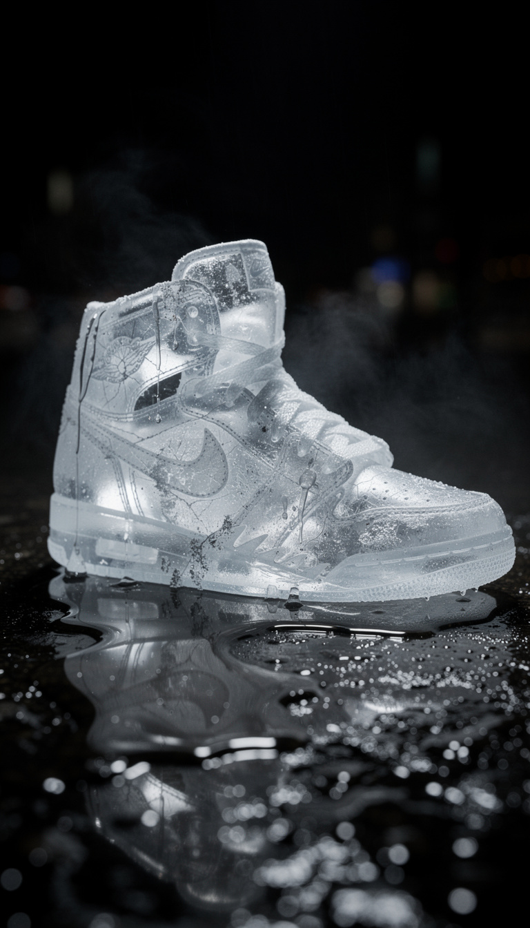 High top sneaker product photography AI generated