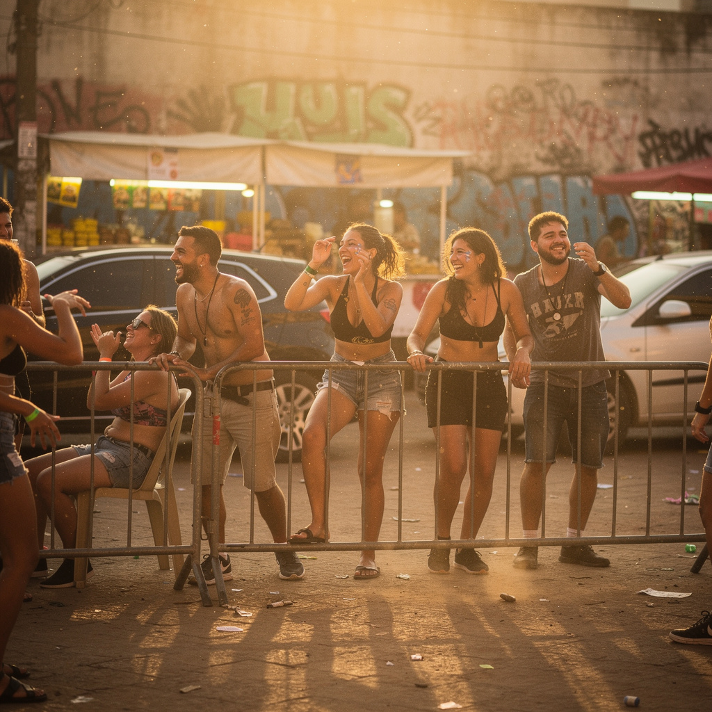 Commercial AI art no watermark required festival party scene