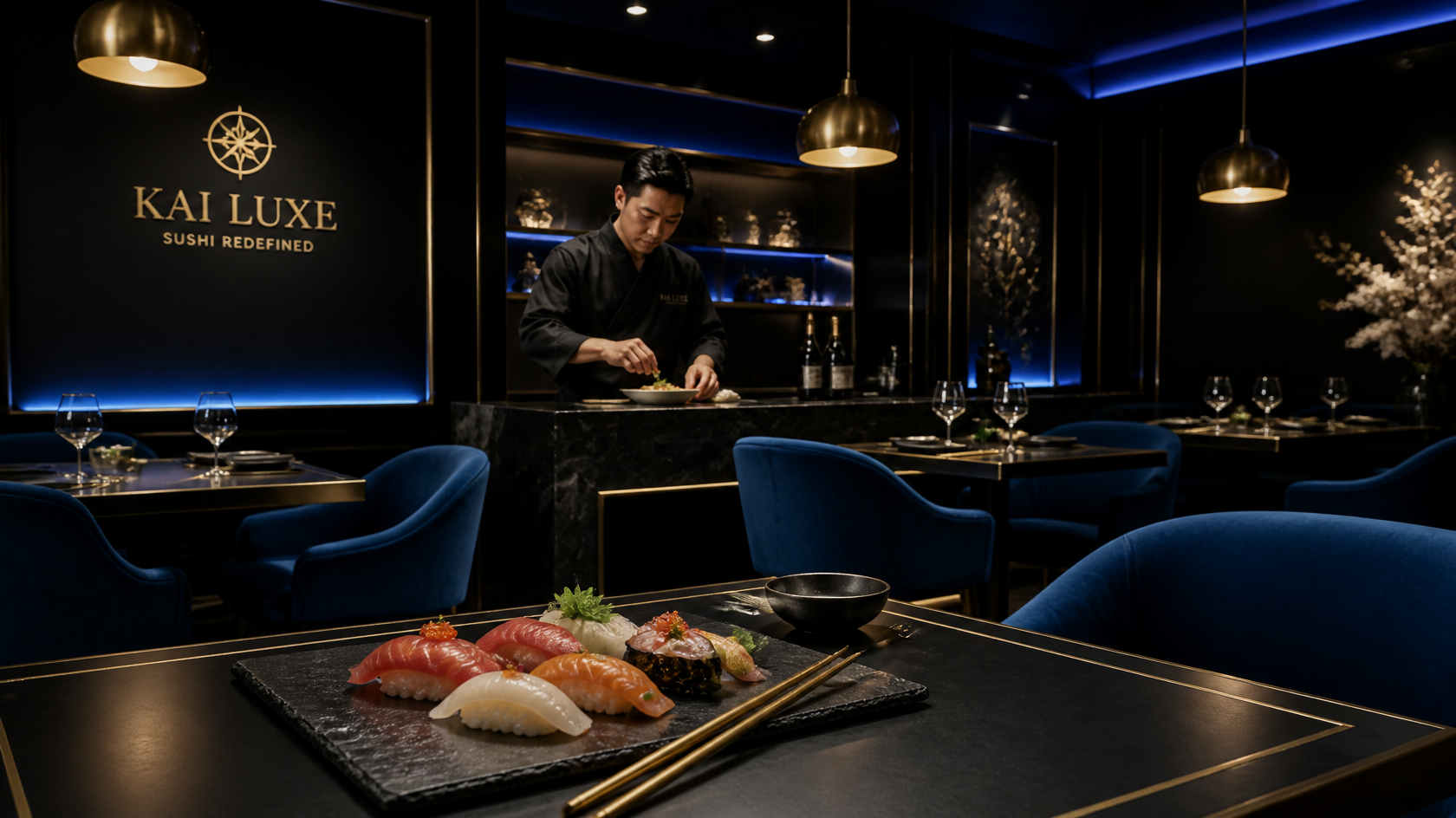 Kai Luxe restaurant establishing shot generated by Veeb Vision