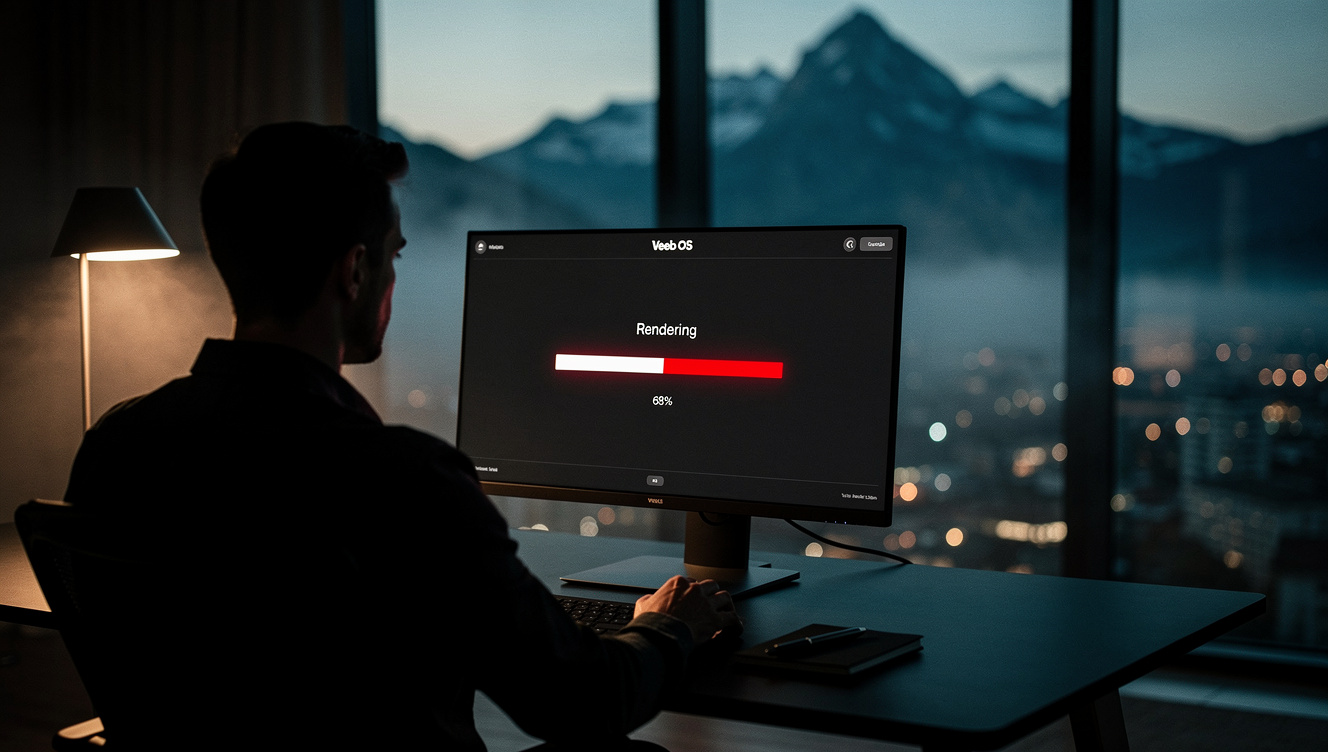 Over the shoulder view of a Swiss business executive using a secure enterprise AI platform, highlighting Switzerland's data privacy edge.