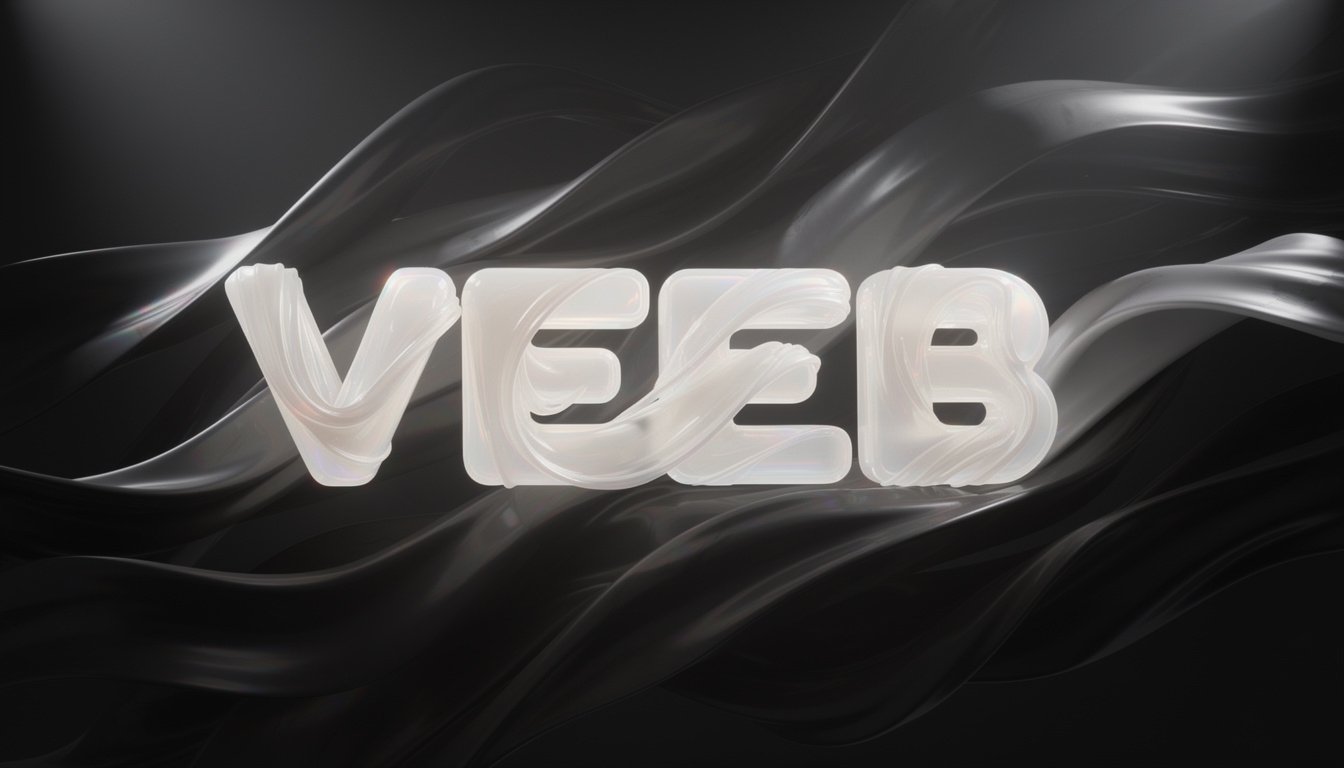 Dark cinematic 3D sculpture of the Veeb.ai logo, the leading secure enterprise content ecosystem in Switzerland.